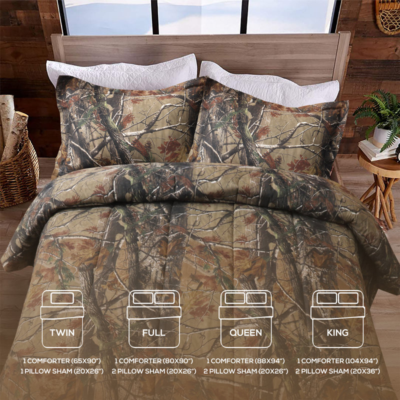 Realtree All Purpose Camo Comforter Set Polycotton Rustic Farmhouse Bedding with Pillow Shams Hunting Cabin Lodge Bed Set Perfect for Camouflage Bedroom Reviews Wayfair